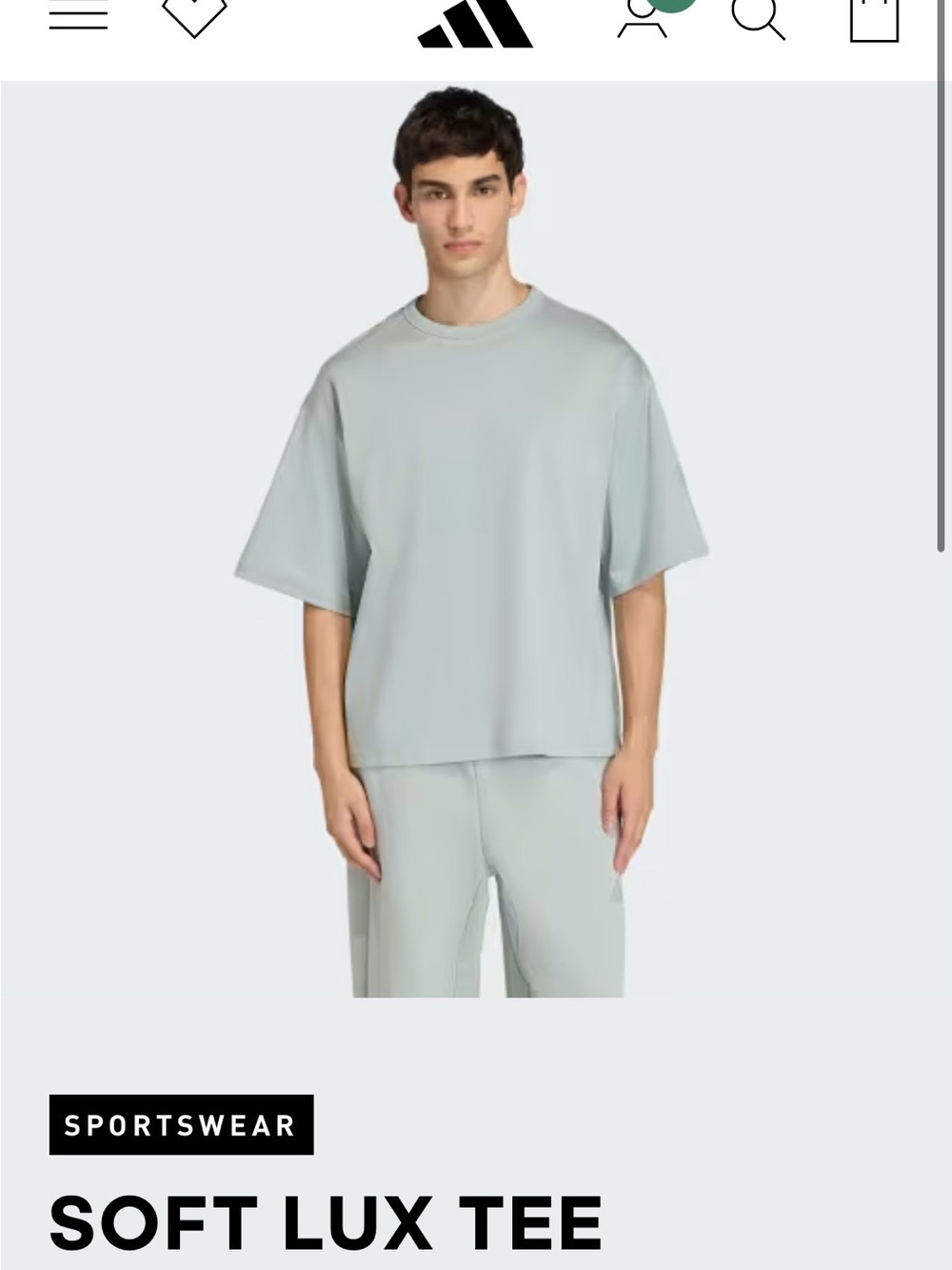 adidas Soft Lux Tee - Sage